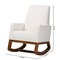 Baxton Studio Yashiya MidCentury Modern OffWhite Boucle Upholstered and Walnut Brown Finished Wood Rocking Chair 225-12925-ZORO - alternate 4